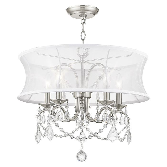 Five Light Chandelier from the Newcastle collection in Brushed Nickel finish