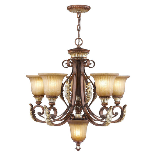 Livex Lighting - 8555-63 - Six Light Chandelier - Villa Verona - Verona Bronze with Aged Gold Leaf Accents