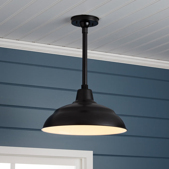 One Light Pendant from the R Series collection in Satin Black finish