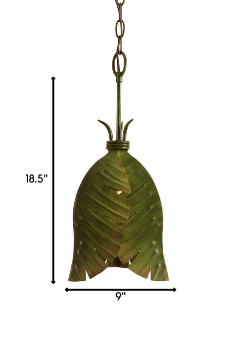 One Light Mini Pendant from the Banana Leaf collection in Banana Leaf finish