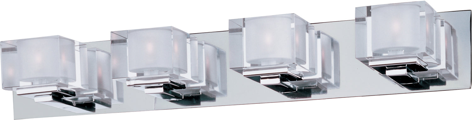 Four Light Bath Vanity from the Cubic collection in Polished Chrome finish