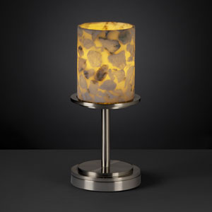 Justice Designs - ALR-8798-10-NCKL - One Light Table Lamp - Alabaster Rocks! - Brushed Nickel