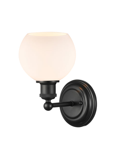 Concord Sconce shown in the Matte Black finish with a Matte White shade