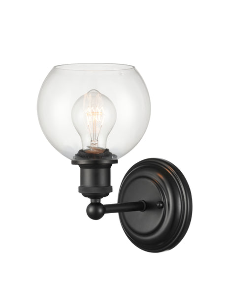 Concord Sconce shown in the Matte Black finish with a Clear shade