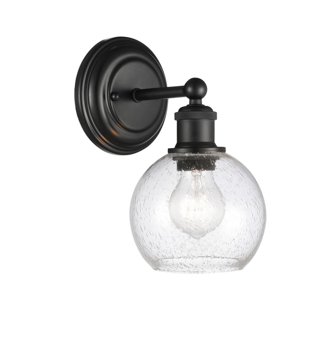 Concord Sconce shown in the Matte Black finish with a Seedy shade