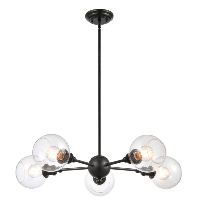 Innovations Lighting Concord 6 Light 30 inch Matte Black Chandelier 341-5CR-BK-G124-6
