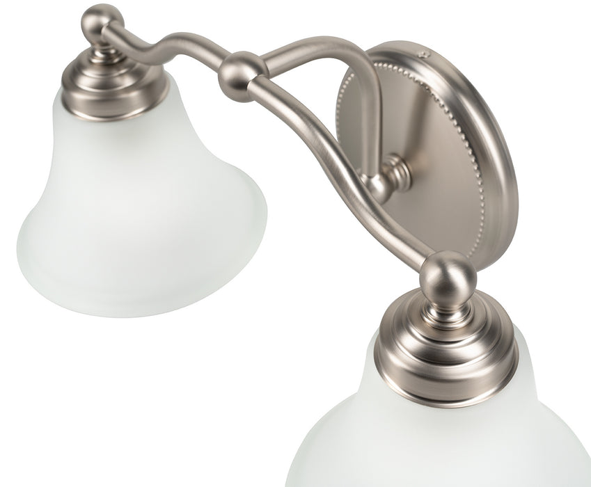 Two Light Wall Sconce from the Soleil 2 Light Sconce collection in Brush Nickel finish