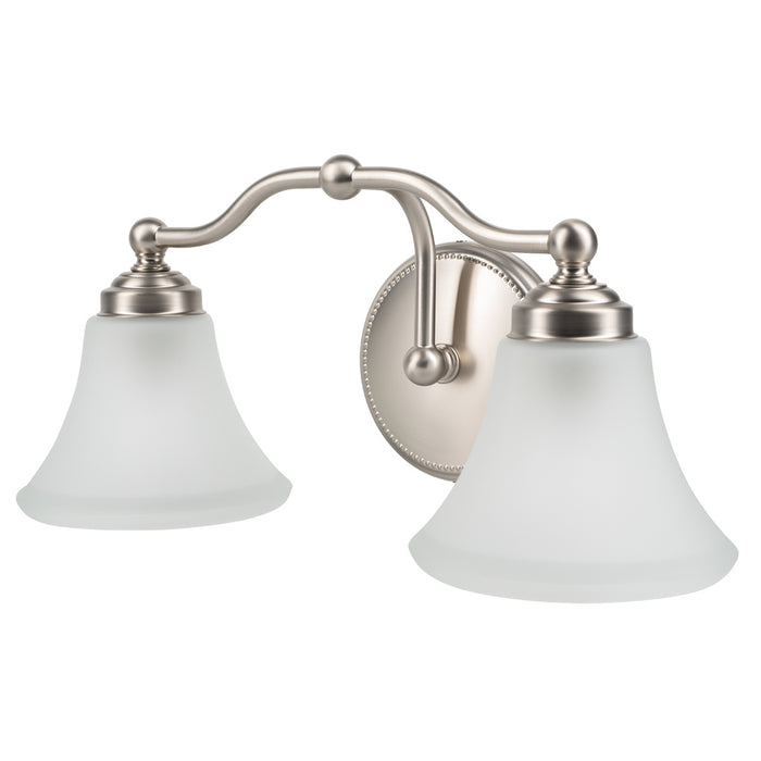 Two Light Wall Sconce from the Soleil 2 Light Sconce collection in Brush Nickel finish