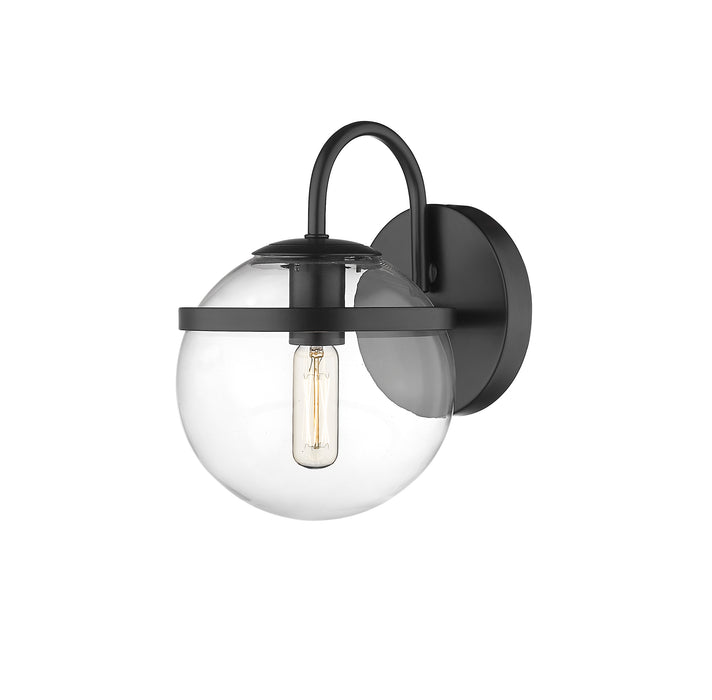 Sands Bath Vanity Light shown in the Matte Black finish with a Clear shade