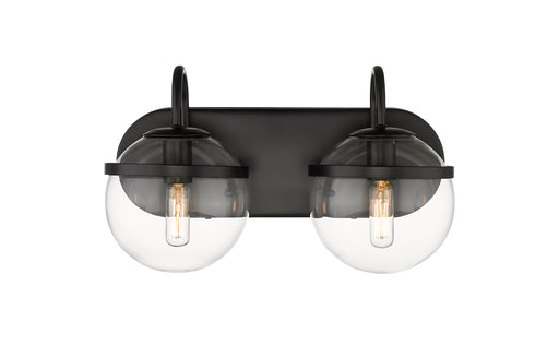 Sands Bath Vanity Light shown in the Matte Black finish with a Clear shade
