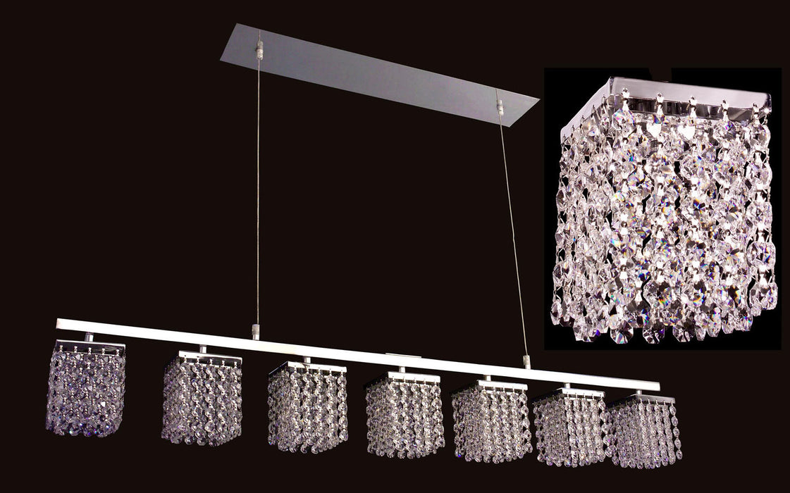 Classic Lighting - 16107 CP - Seven Light Linear Chandelier - Bedazzle - Chrome