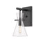 Colden Bath Vanity Light shown in the Matte Black finish with a Clear shade