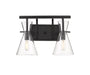 Colden Bath Vanity Light shown in the Matte Black finish with a Clear shade