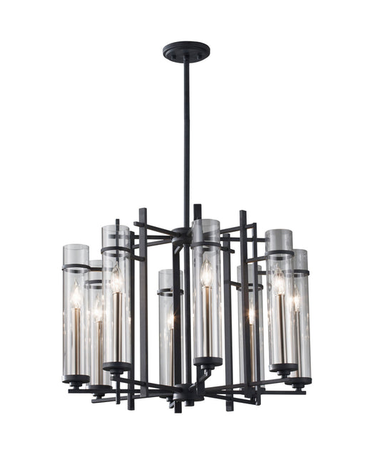 Generation Lighting - F2628/8AF/BS - Eight Light Chandelier - Ethan - Antique Forged Iron / Brushed Steel