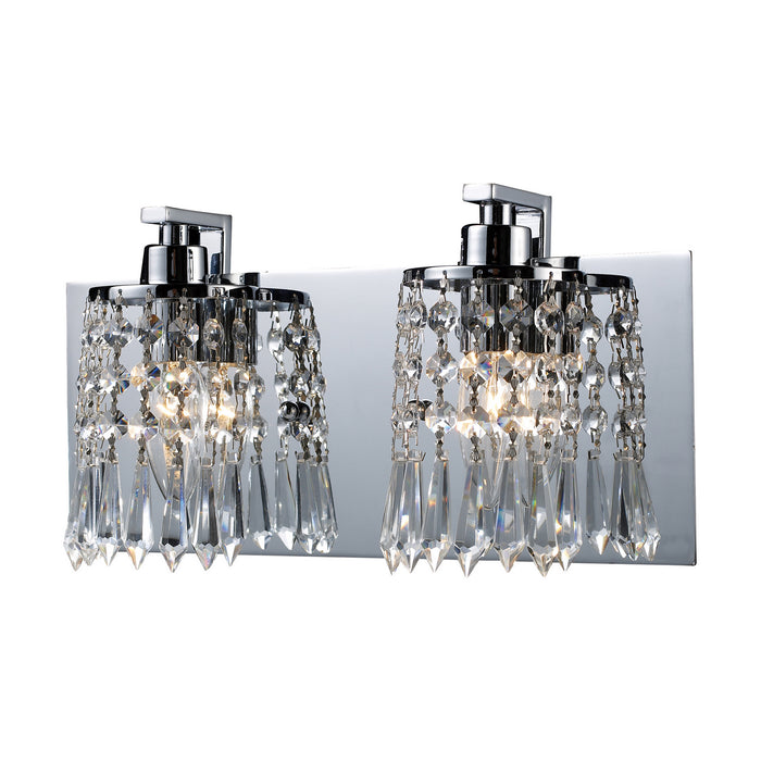 Two Light Vanity Lamp from the Optix collection in Polished Chrome finish