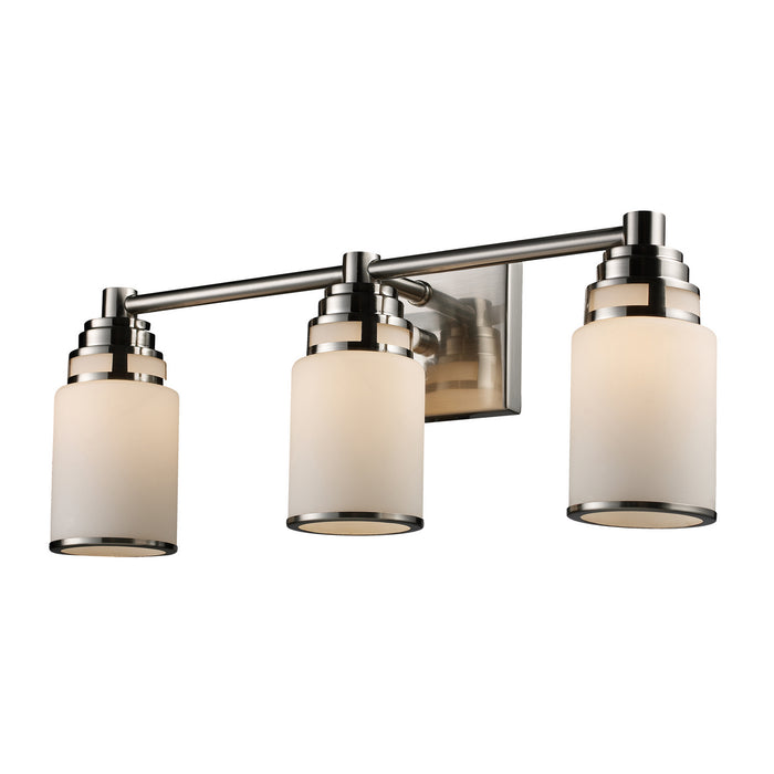 Three Light Vanity from the Bryant collection in Satin Nickel finish