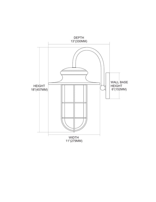 One Light Wall Sconce from the Portside collection in Matte Black finish