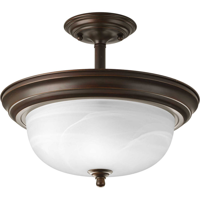 Two Light Close-to-Ceiling from the Alabaster collection in Antique Bronze finish