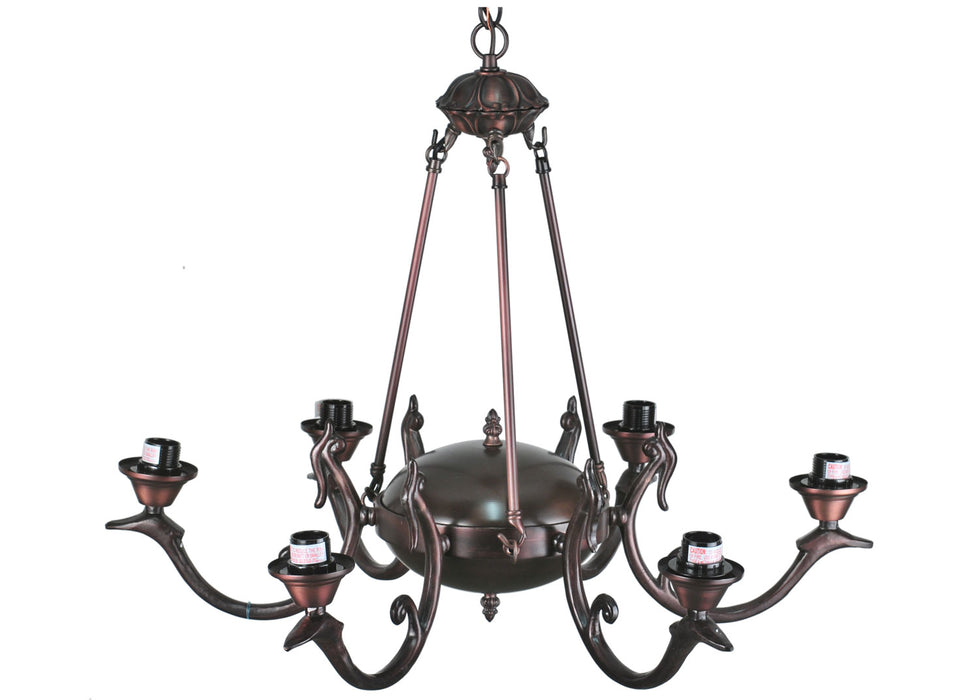 Meyda Tiffany - 26946 - Six Light Chandelier Hardware - Fly Fishing Creek - Mahogany Bronze