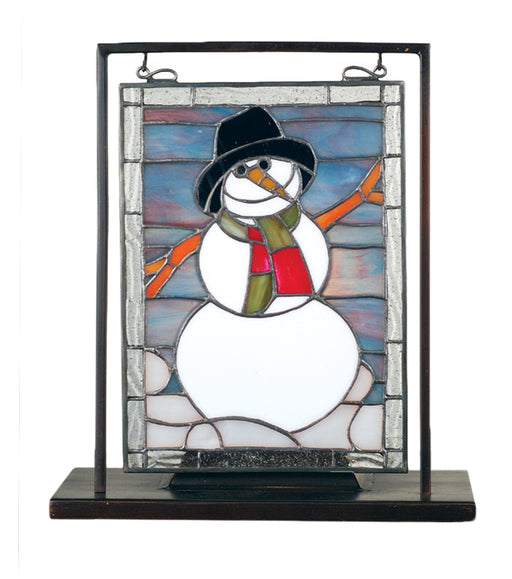 Meyda Tiffany - 68340 - Mini Tabletop Window - Snowman - Craftsman Brown
