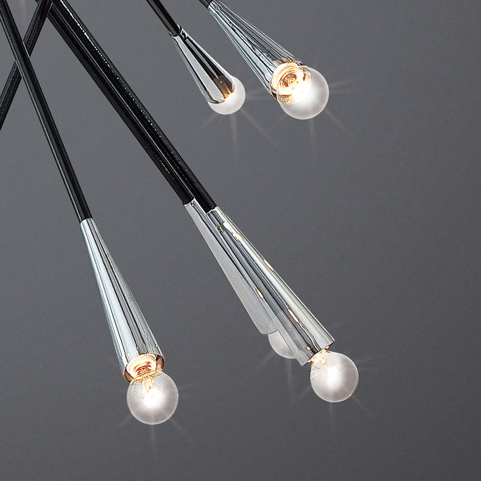 28 Light Pendant from the Zazu collection in Chrome finish