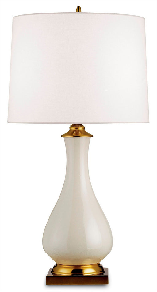 Currey and Company - 6425 - One Light Table Lamp - Lynton - Cream Crackle/Brass