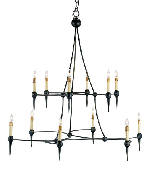 Currey and Company - 9157 - 12 Light Chandelier - Danielli - French Black