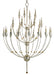Currey and Company - 9159 - 28 Light Chandelier - Paradox - Silver Granello/Gold Leaf
