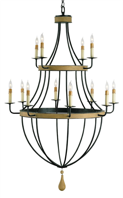 Currey and Company - 9195 - 12 Light Chandelier - Blythwood - Umber Rust/Washed Wood