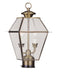 Livex Lighting - 2284-01 - Two Light Outdoor Post Lantern - Westover - Antique Brass