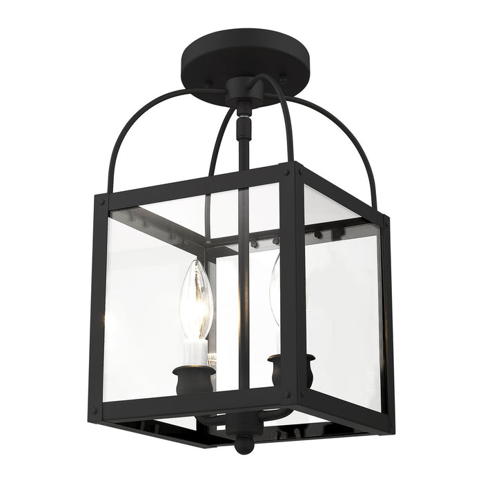 Two Light Mini Pendant/Ceiling Mount from the Milford collection in Black finish
