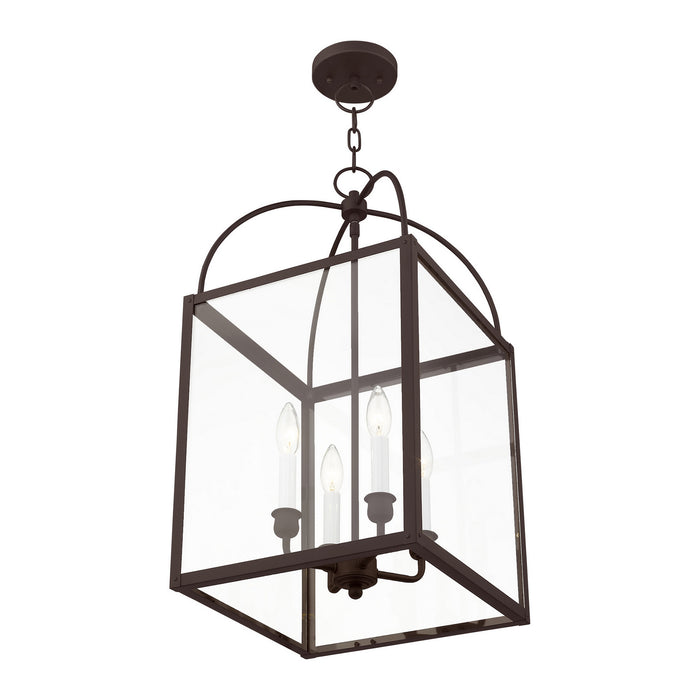 Four Light Pendant from the Milford collection in Bronze finish