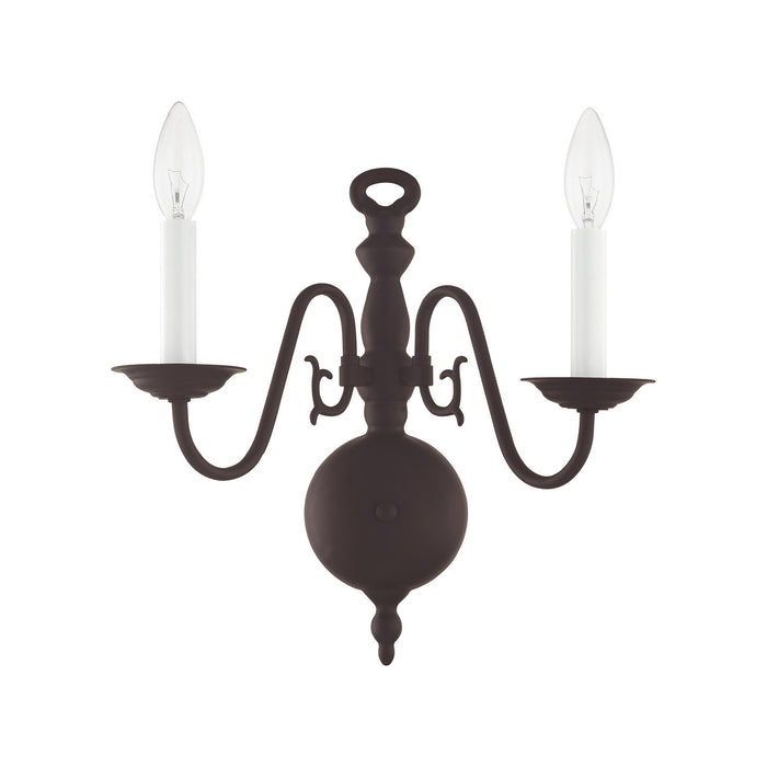 Two Light Wall Sconce from the Williamsburgh collection in Bronze finish