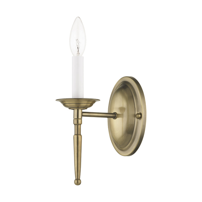 One Light Wall Sconce from the Williamsburgh collection in Antique Brass finish