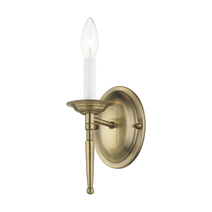 One Light Wall Sconce from the Williamsburgh collection in Antique Brass finish