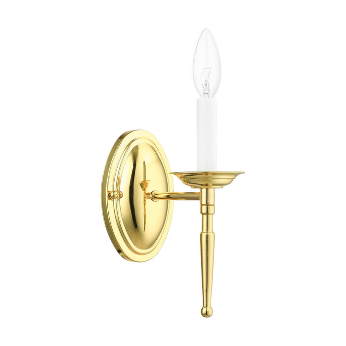 One Light Wall Sconce from the Williamsburgh collection in Polished Brass finish