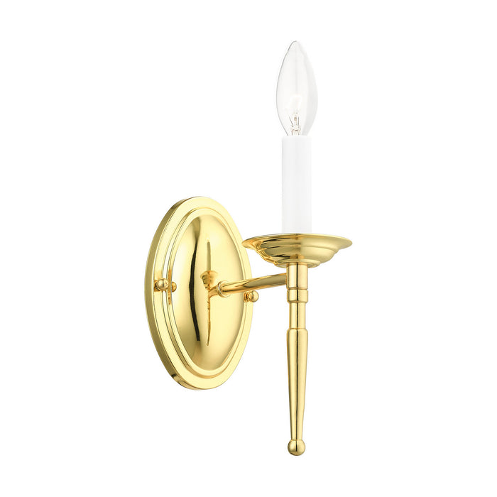 One Light Wall Sconce from the Williamsburgh collection in Polished Brass finish