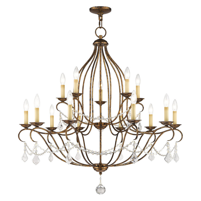 15 Light Chandelier from the Chesterfield collection in Hand Applied Venetian Golden Bronze finish