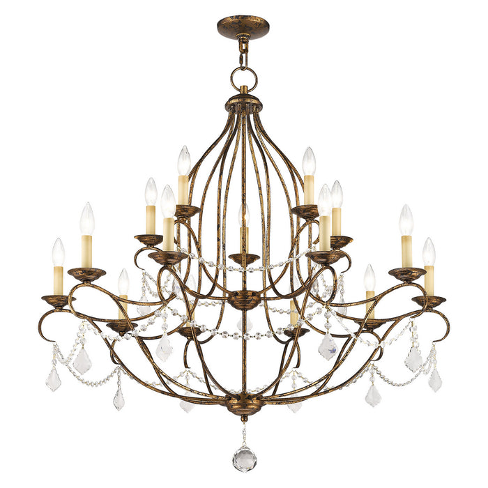 15 Light Chandelier from the Chesterfield collection in Hand Applied Venetian Golden Bronze finish