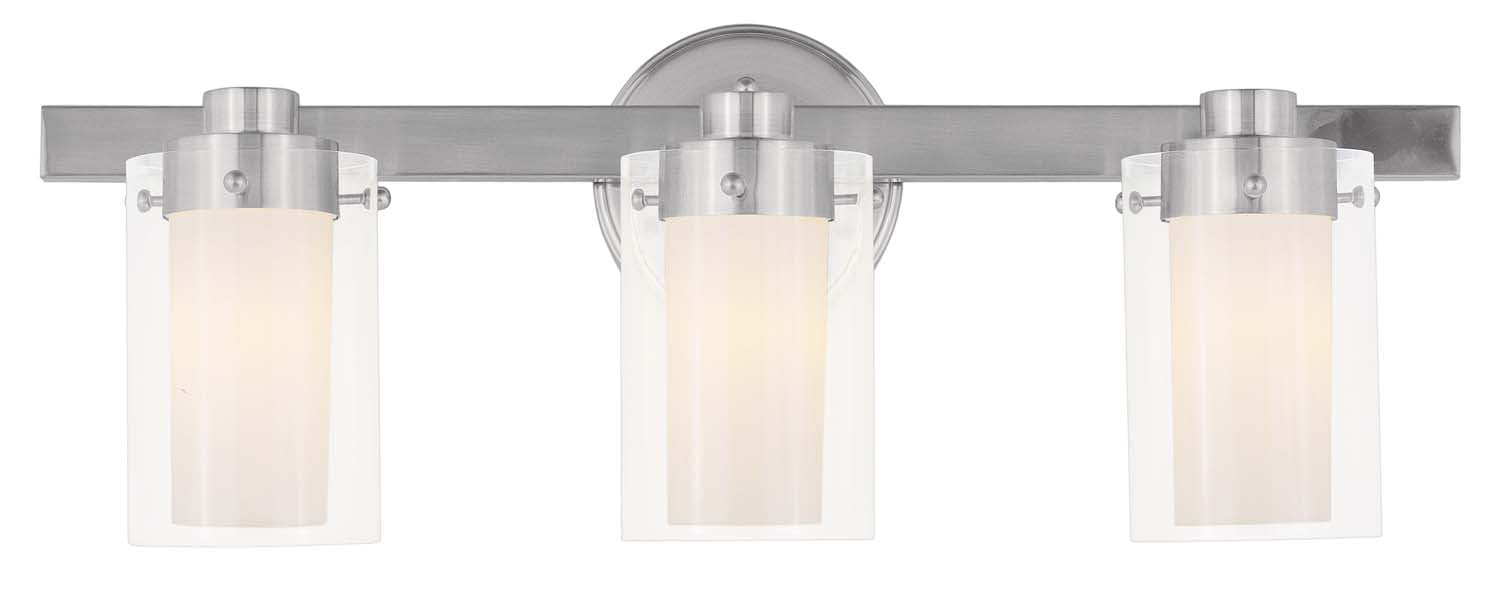 Livex Lighting - 1543-91 - Three Light Bath Vanity - Manhattan - Brushed Nickel