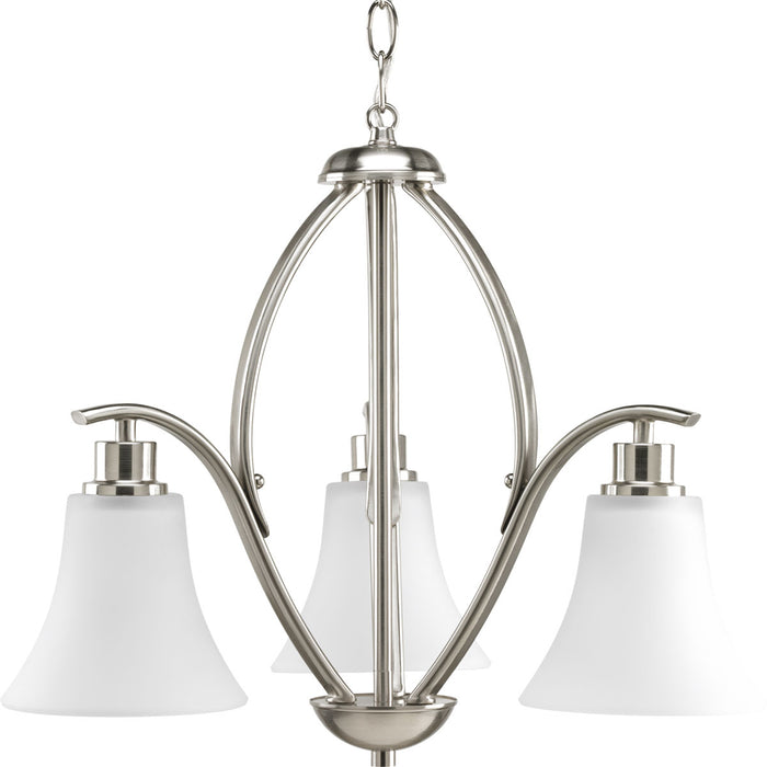 Three Light Bath Light from the Joy collection in Brushed Nickel finish