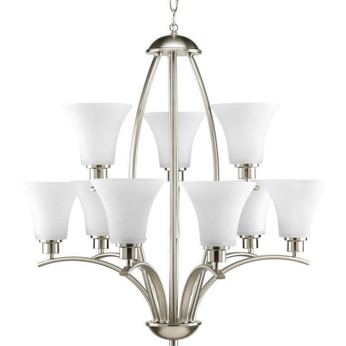 Nine Light Chandelier from the Joy collection in Brushed Nickel finish