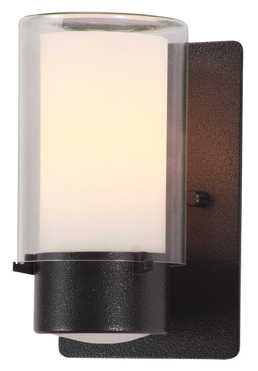 DVI Lighting - DVP9071HB-OP - One Light Outdoor Wall Sconce - Essex Outdoor - Hammered Black w/ Half Opal Glass