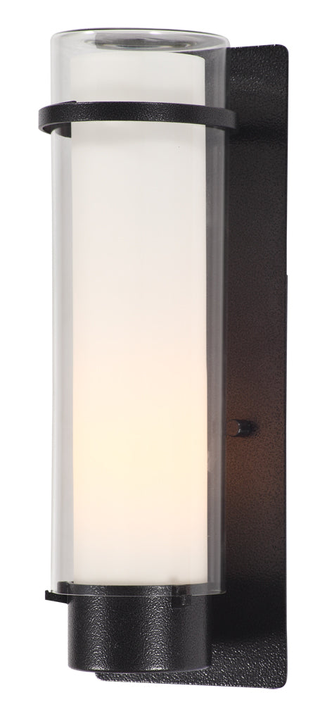 DVI Lighting - DVP9073HB-OP - One Light Outdoor Wall Sconce - Essex Outdoor - Hammered Black w/ Half Opal Glass