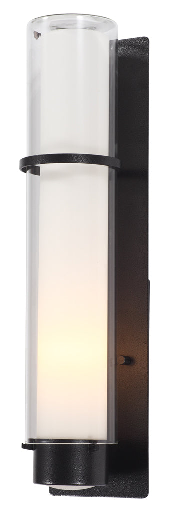 DVI Lighting - DVP9074HB-OP - One Light Outdoor Wall Sconce - Essex Outdoor - Hammered Black w/ Half Opal Glass