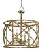 Currey and Company - 9694 - Four Light Lantern - Palm - Pyrite Bronze/Washed Wood/Natural