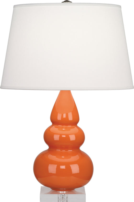Robert Abbey - A282X - One Light Accent Lamp - Small Triple Gourd - Pumpkin Glazed Ceramic w/ Lucite Base