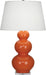 Robert Abbey - A352X - One Light Table Lamp - Triple Gourd - Pumpkin Glazed Ceramic w/ Lucite Base