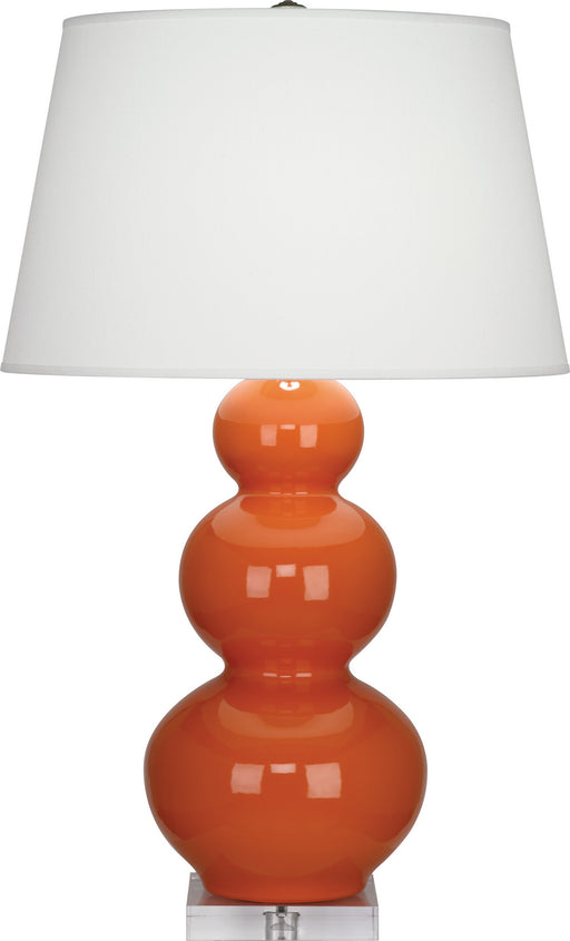 Robert Abbey - A352X - One Light Table Lamp - Triple Gourd - Pumpkin Glazed Ceramic w/ Lucite Base