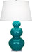 Robert Abbey - A363X - One Light Table Lamp - Triple Gourd - Peacock Glazed Ceramic w/ Lucite Base